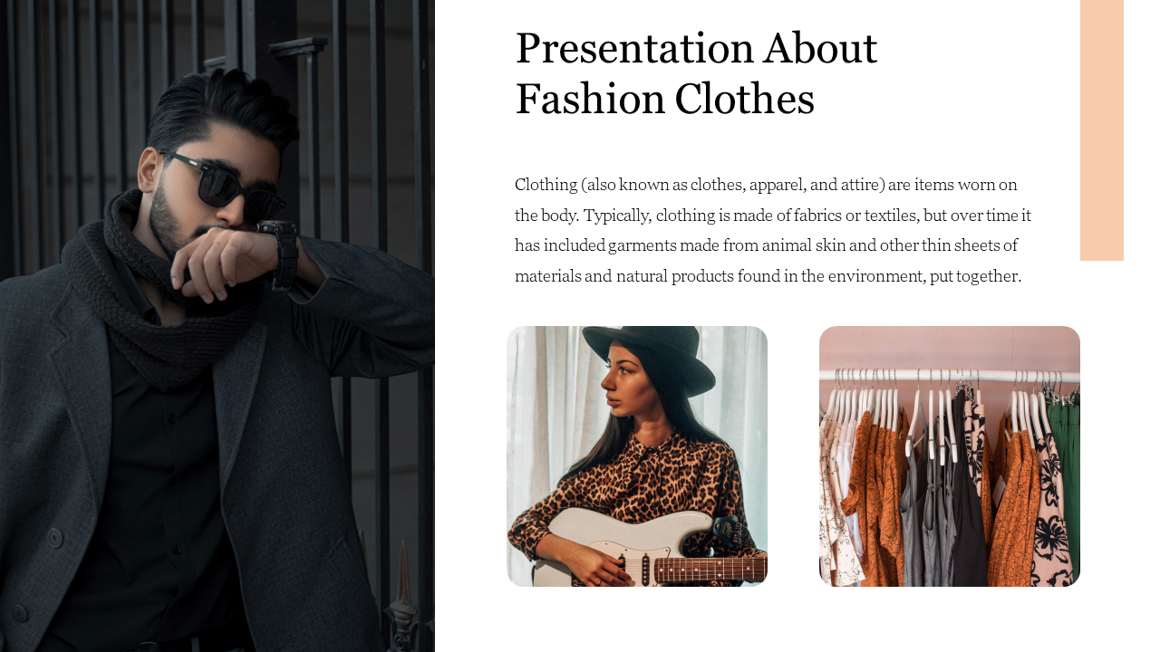 Modern Presentation About Fashion Clothes PowerPoint Slide